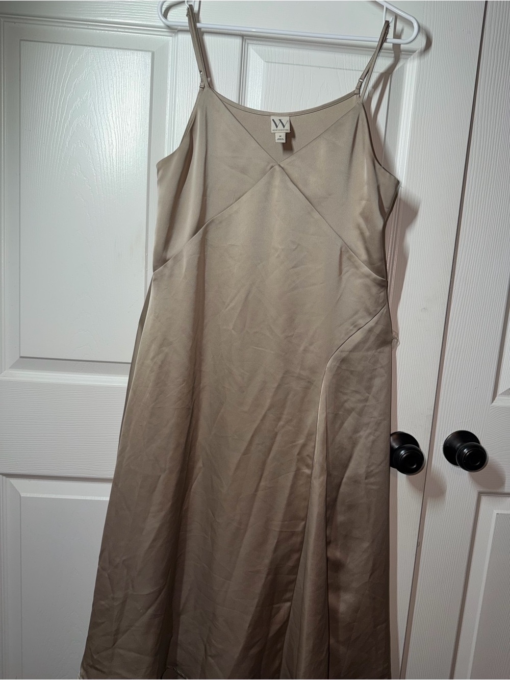 Minimalist Slip Dress in Beige